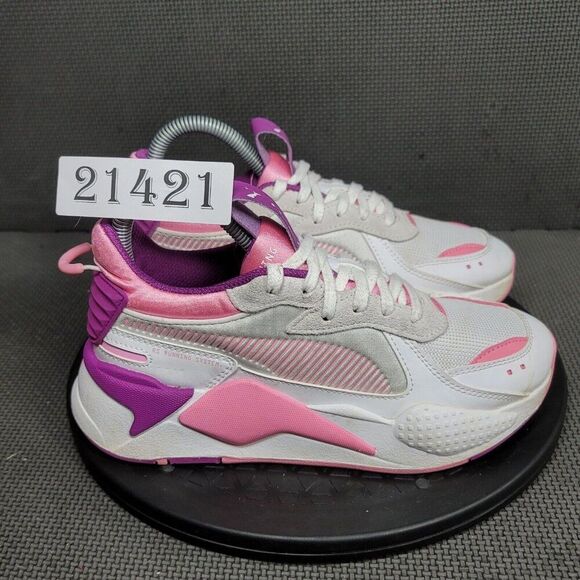 Puma RS-X Mix Shoes Youth Sz 4.5 White Pink Purple Athletic Trainers Sneakers - Picture 1 of 8